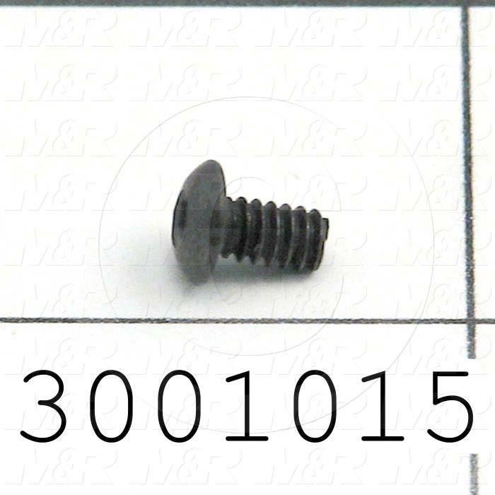 Machine Screws, Button Head, Steel, Thread Size 6-32, Screw Length 1/4 in., Full Thread Length, Right Hand, Black Oxide