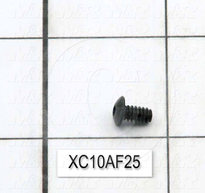 Machine Screws, Button Head, Steel, Thread Size 6-32, Screw Length 1/4 in., Full Thread Length, Right Hand, Black Oxide