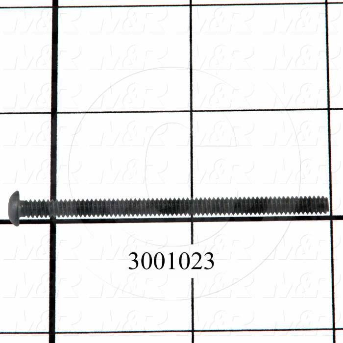 Machine Screws, Button Head, Steel, Thread Size 6-32, Screw Length 2 1/4", Full Thread Length, Right Hand, Black Oxide