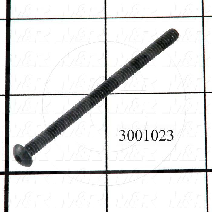 Machine Screws, Button Head, Steel, Thread Size 6-32, Screw Length 2 1/4", Full Thread Length, Right Hand, Black Oxide