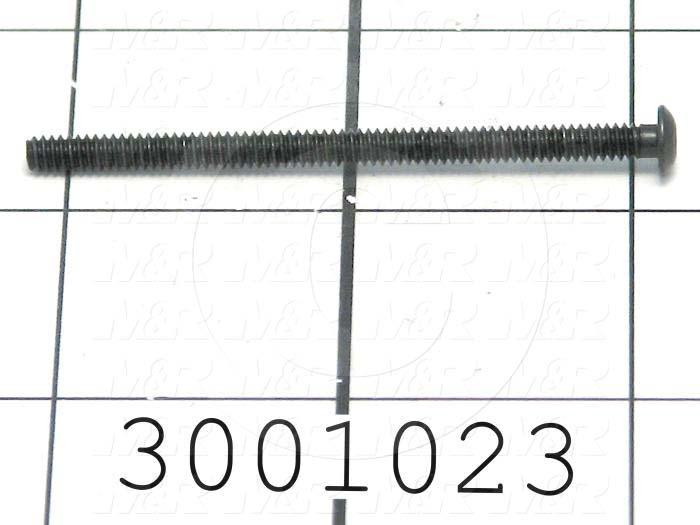 Machine Screws, Button Head, Steel, Thread Size 6-32, Screw Length 2 1/4", Full Thread Length, Right Hand, Black Oxide