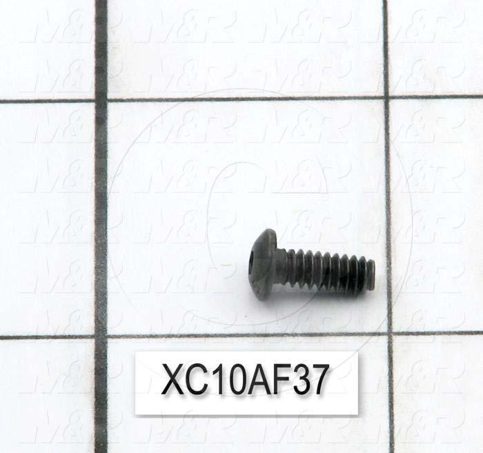 Machine Screws, Button Head, Steel, Thread Size 6-32, Screw Length 3/8", Full Thread Length, Right Hand, Black Oxide