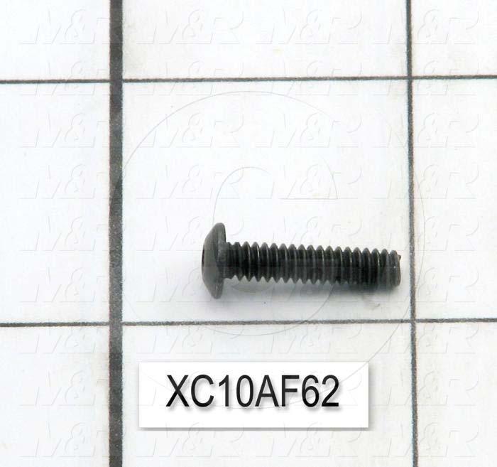 Machine Screws, Button Head, Steel, Thread Size 6-32, Screw Length 5/8", Full Thread Length, Right Hand, Black Oxide