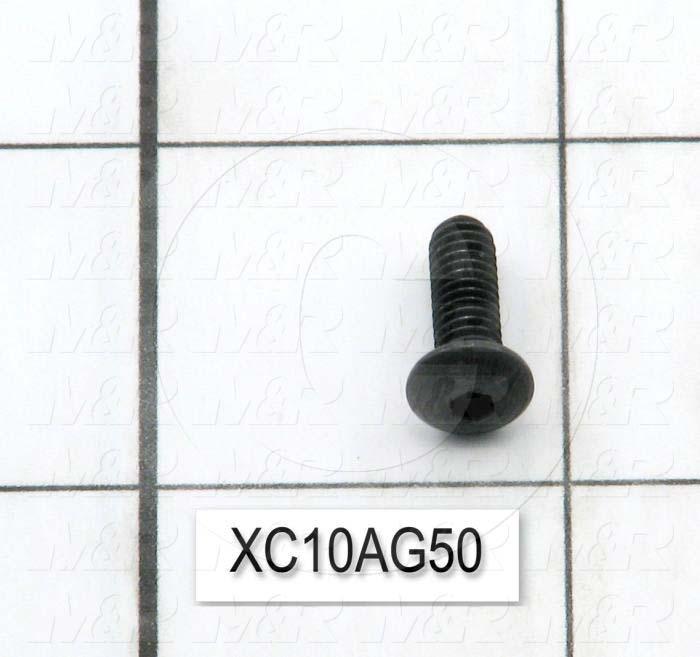 Machine Screws, Button Head, Steel, Thread Size 8-32, Screw Length 0.50", 0.50" Thread Length, Right Hand, Black Oxide
