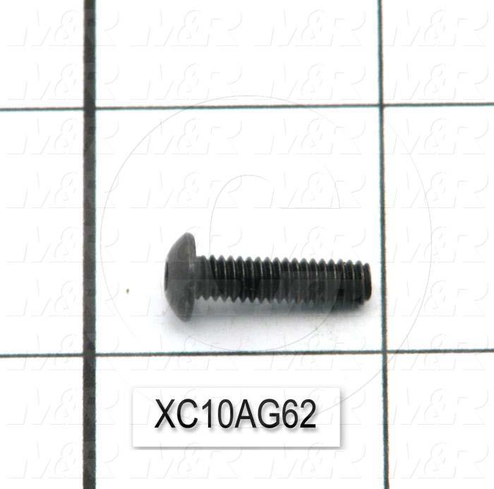 Machine Screws, Button Head, Steel, Thread Size 8-32, Screw Length 0.63", 0.625" Thread Length, Right Hand, Black Oxide