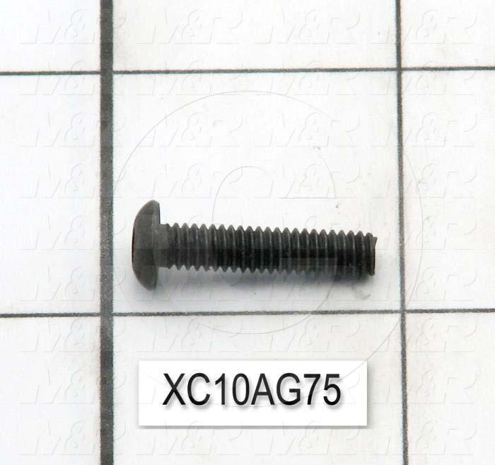 Machine Screws, Button Head, Steel, Thread Size 8-32, Screw Length 0.75 in., 0.75" Thread Length, Right Hand, Black Oxide
