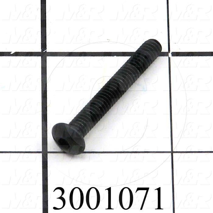 Machine Screws, Button Head, Steel, Thread Size 8-32, Screw Length 1 1/4 in., Full Thread Length, Right Hand, Black Oxide