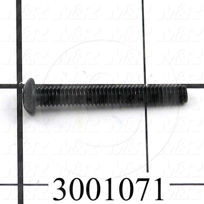 Machine Screws, Button Head, Steel, Thread Size 8-32, Screw Length 1 1/4 in., Full Thread Length, Right Hand, Black Oxide
