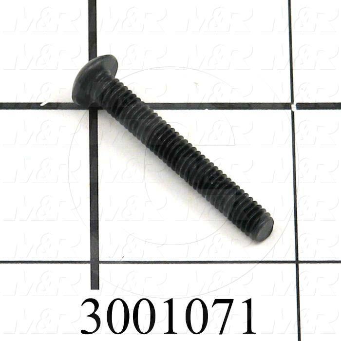 Machine Screws, Button Head, Steel, Thread Size 8-32, Screw Length 1 1/4 in., Full Thread Length, Right Hand, Black Oxide