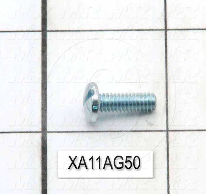 Machine Screws, Button Head, Steel, Thread Size 8-32, Screw Length 1/2 in., Full Thread Length, Right Hand, Zinc