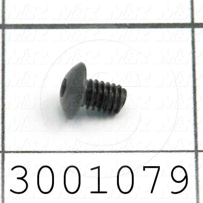 Machine Screws, Button Head, Steel, Thread Size 8-32, Screw Length 1/4 in., Full Thread Length, Right Hand, Black Oxide
