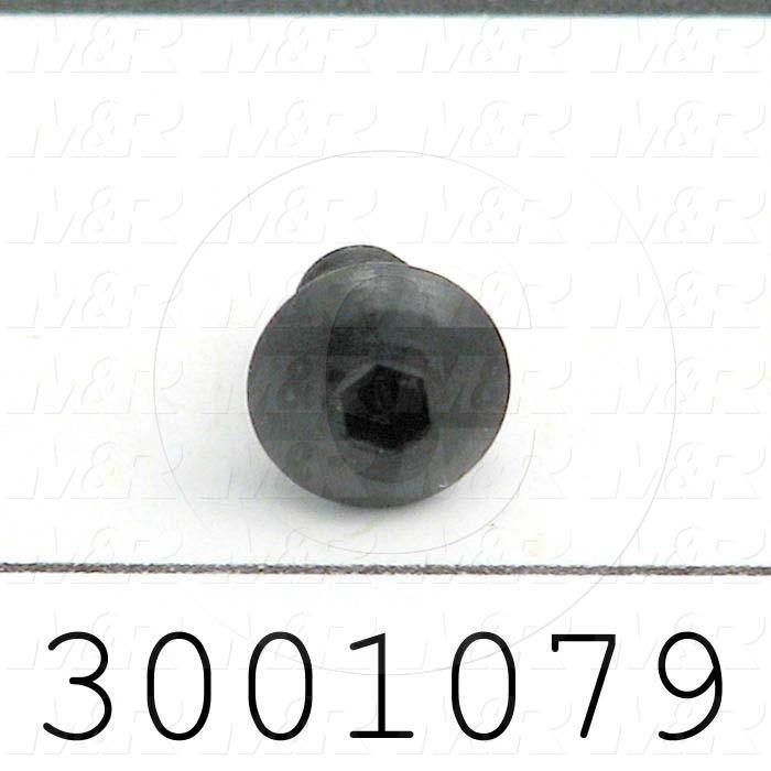 Machine Screws, Button Head, Steel, Thread Size 8-32, Screw Length 1/4 in., Full Thread Length, Right Hand, Black Oxide
