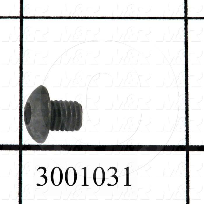 Machine Screws, Button Head, Steel, Thread Size 8-32, Screw Length 3/8", Full Thread Length, Right Hand, Black Electro Polyseal