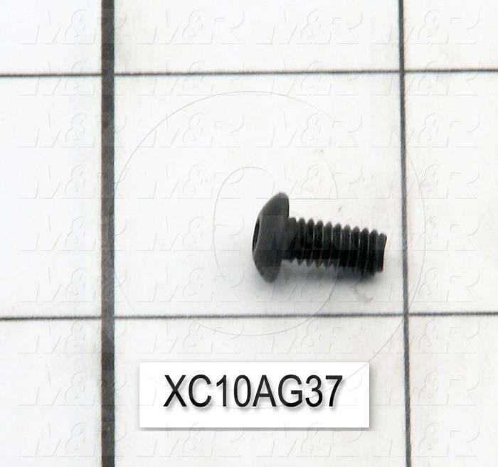 Machine Screws, Button Head, Steel, Thread Size 8-32, Screw Length 3/8", Full Thread Length, Right Hand, Black Oxide