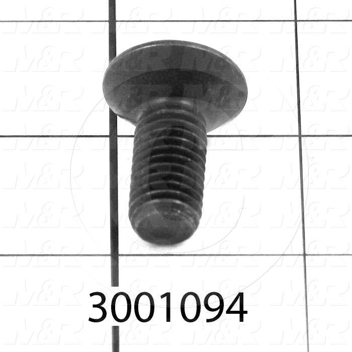 Machine Screws, Flat Head, Steel, Grade Class 10.9, Thread Size 2.157-18, Screw Length 25mm, Full Thread Length, Right Hand, Black Oxide