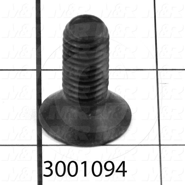 Machine Screws, Flat Head, Steel, Grade Class 10.9, Thread Size 2.157-18, Screw Length 25mm, Full Thread Length, Right Hand, Black Oxide