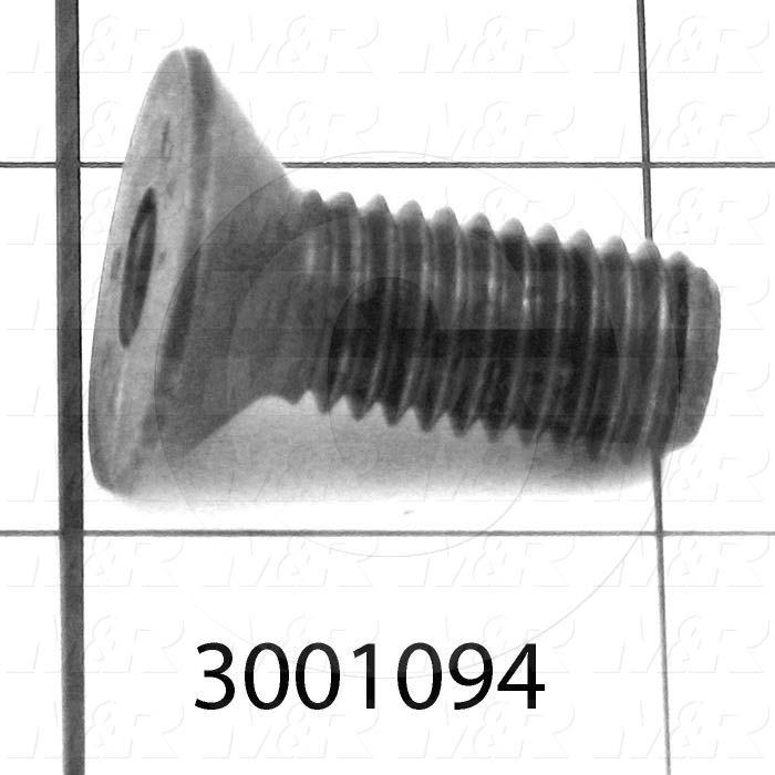 Machine Screws, Flat Head, Steel, Grade Class 10.9, Thread Size 2.157-18, Screw Length 25mm, Full Thread Length, Right Hand, Black Oxide