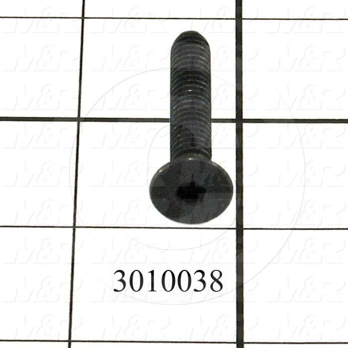 Machine Screws, Flat Head, Steel, Thread Size 1/4"-20, Screw Length 1 1/2 in., Full Thread Length, Right Hand, Black Oxide