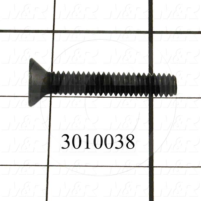 Machine Screws, Flat Head, Steel, Thread Size 1/4"-20, Screw Length 1 1/2 in., Full Thread Length, Right Hand, Black Oxide