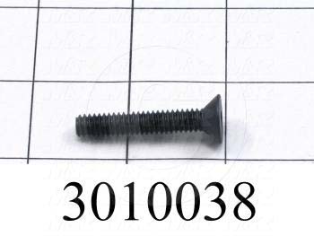 Machine Screws, Flat Head, Steel, Thread Size 1/4-20, Screw Length 1 1/2 in., Full Thread Length, Right Hand, Black Oxide