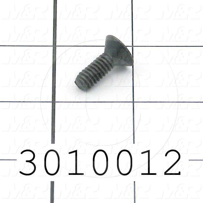 Machine Screws, Flat Head, Steel, Thread Size 1/4"-20, Screw Length 1/2 in., Full Thread Length, Right Hand, Black Oxide