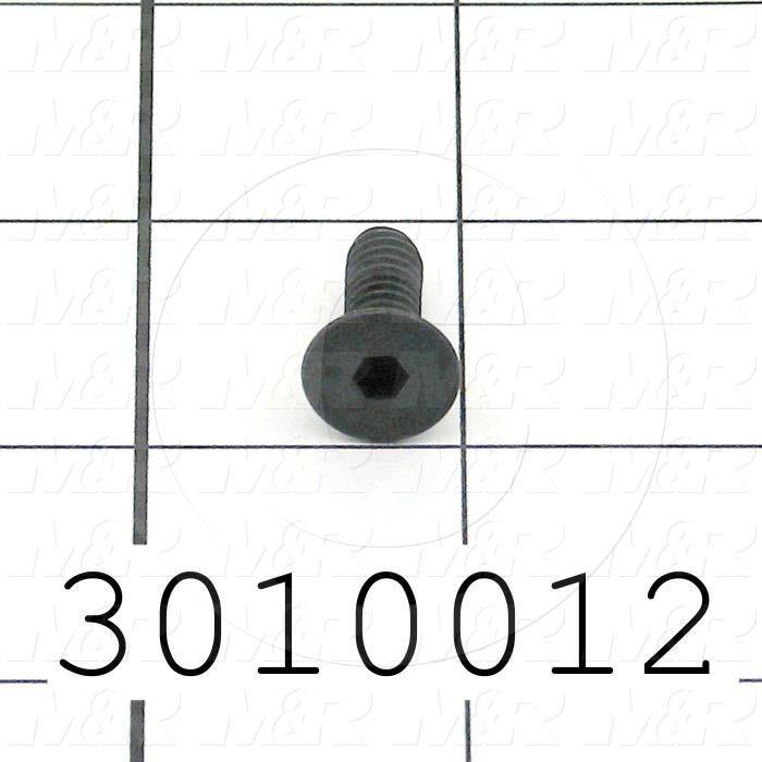Machine Screws, Flat Head, Steel, Thread Size 1/4"-20, Screw Length 1/2 in., Full Thread Length, Right Hand, Black Oxide
