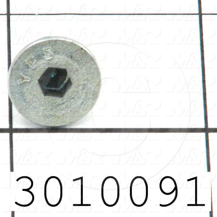 Machine Screws, Flat Head, Steel, Thread Size 1/4"-20, Screw Length 1/2 in., Full Thread Length, Right Hand, Zinc