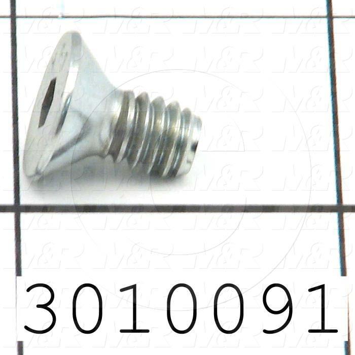 Machine Screws, Flat Head, Steel, Thread Size 1/4-20, Screw Length 1/2 in., Full Thread Length, Right Hand, Zinc