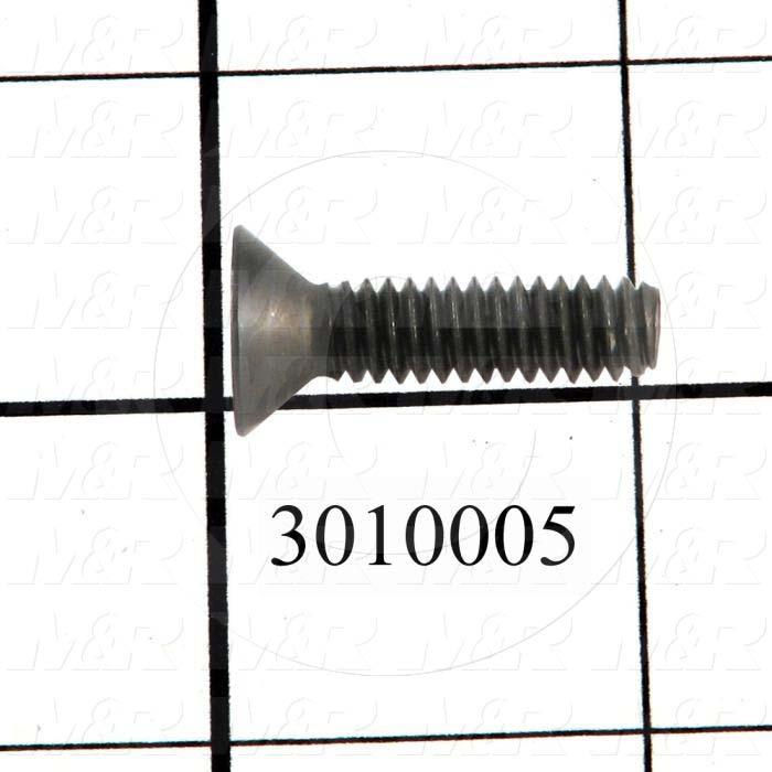 Machine Screws, Flat Head, Steel, Thread Size 1/4-20, Screw Length 1", Full Thread Length, Right Hand, Black Oxide