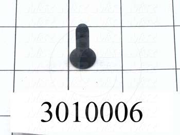 Machine Screws, Flat Head, Steel, Thread Size 1/4"-20, Screw Length 3/4", Full Thread Length, Right Hand, Black Oxide