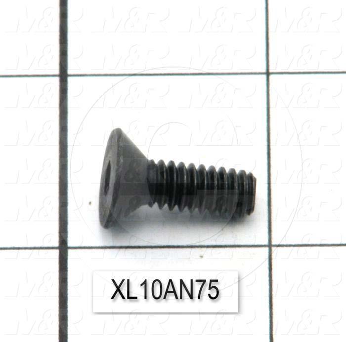 Machine Screws, Flat Head, Steel, Thread Size 1/4-20, Screw Length 3/4", Full Thread Length, Right Hand, Black Oxide