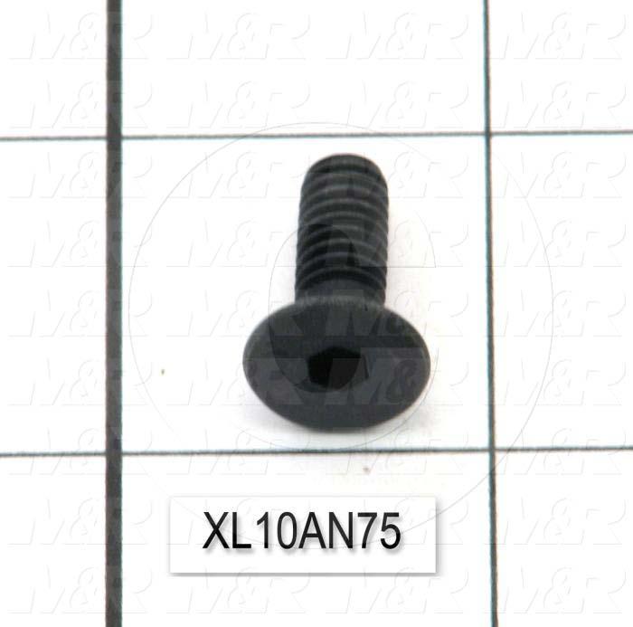 Machine Screws, Flat Head, Steel, Thread Size 1/4"-20, Screw Length 3/4", Full Thread Length, Right Hand, Black Oxide