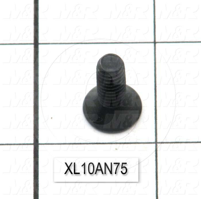 Machine Screws, Flat Head, Steel, Thread Size 1/4"-20, Screw Length 3/4", Full Thread Length, Right Hand, Black Oxide