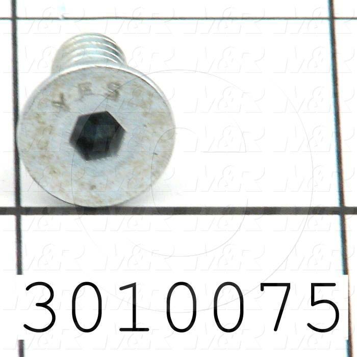 Machine Screws, Flat Head, Steel, Thread Size 1/4"-20, Screw Length 5/8", Full Thread Length, Right Hand, Zinc