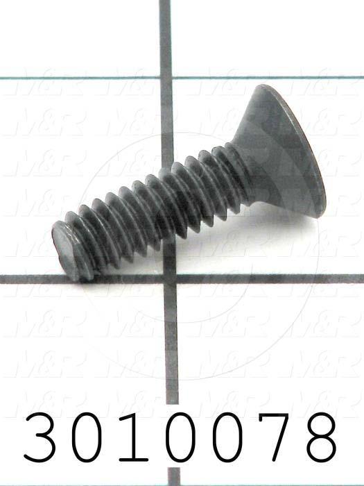 Machine Screws, Flat Head, Steel, Thread Size 1/4"-20, Screw Length 7/8 in., Full Thread Length, Right Hand, Black Oxide