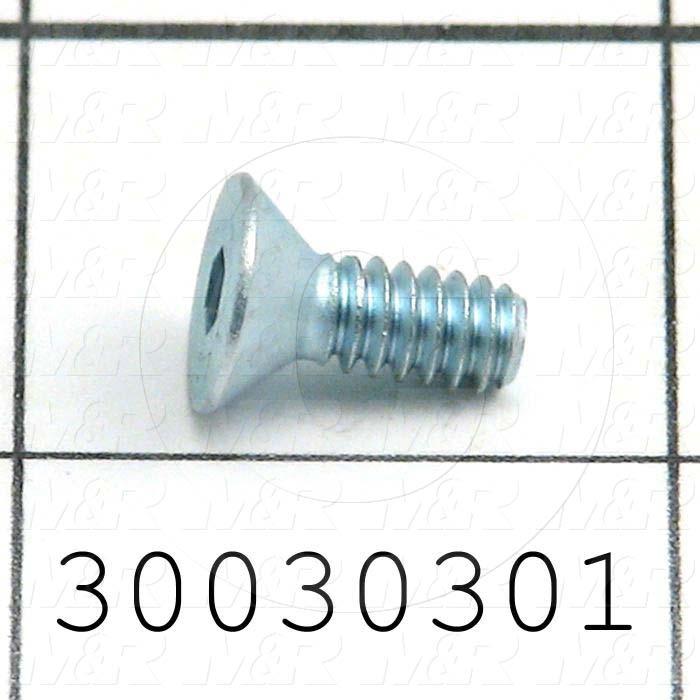 Machine Screws, Flat Head, Steel, Thread Size 10-24, Screw Length 1/2 in., Full Thread Length, Right Hand, Zinc