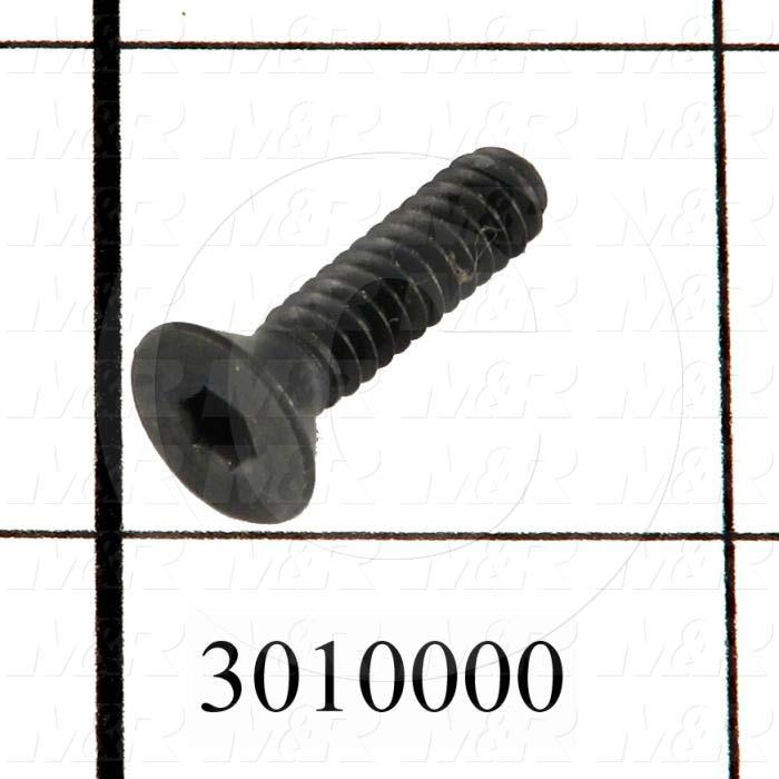 Machine Screws, Flat Head, Steel, Thread Size 10-24, Screw Length 3/4", Full Thread Length, Right Hand, Black Oxide