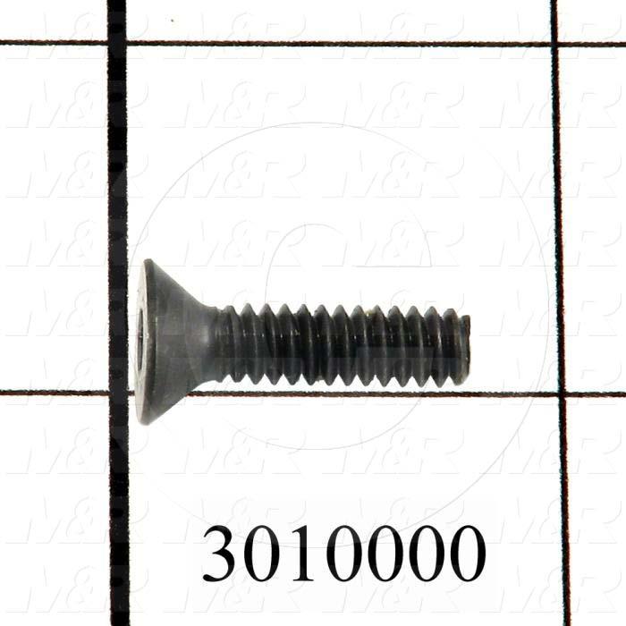 Machine Screws, Flat Head, Steel, Thread Size 10-24, Screw Length 3/4", Full Thread Length, Right Hand, Black Oxide