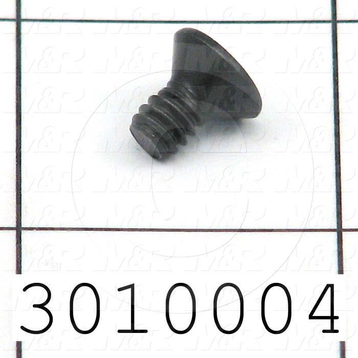 Machine Screws, Flat Head, Steel, Thread Size 10-24, Screw Length 3/8", Full Thread Length, Right Hand, Black Oxide