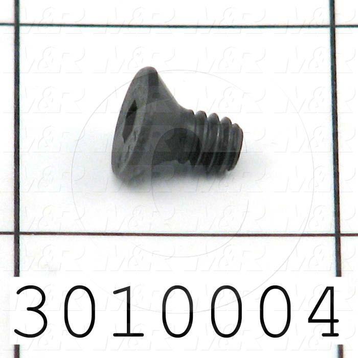 Machine Screws, Flat Head, Steel, Thread Size 10-24, Screw Length 3/8", Full Thread Length, Right Hand, Black Oxide