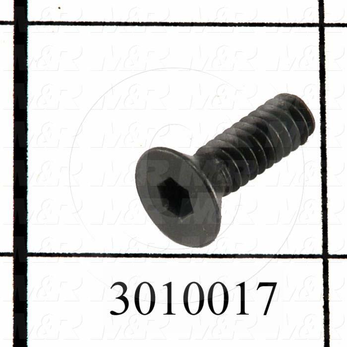 Machine Screws, Flat Head, Steel, Thread Size 10-24, Screw Length 5/8", Full Thread Length, Right Hand, Black Oxide