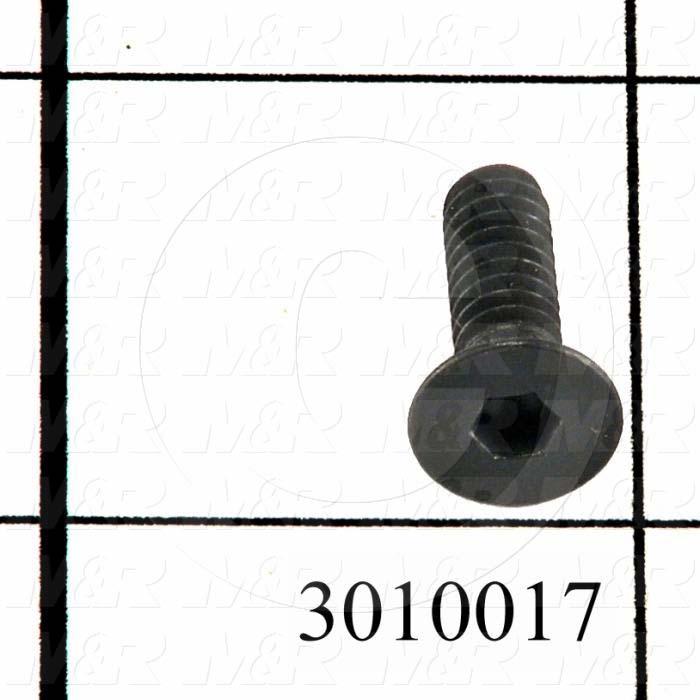 Machine Screws, Flat Head, Steel, Thread Size 10-24, Screw Length 5/8", Full Thread Length, Right Hand, Black Oxide