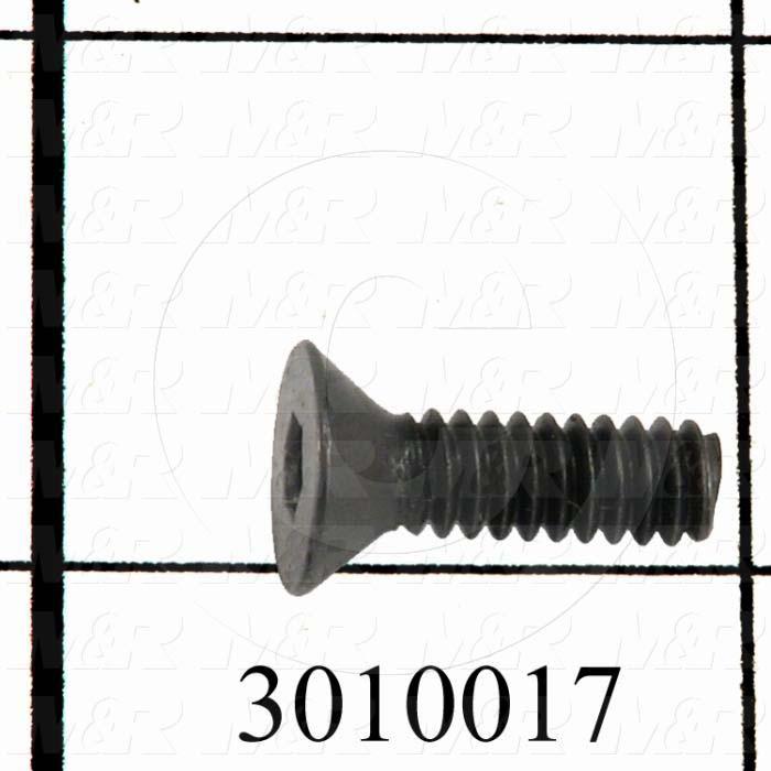 Machine Screws, Flat Head, Steel, Thread Size 10-24, Screw Length 5/8", Full Thread Length, Right Hand, Black Oxide