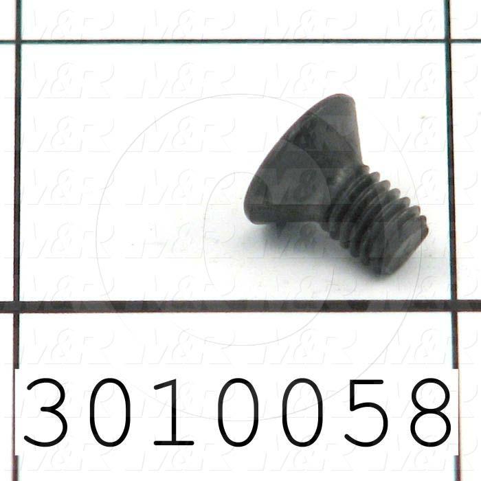 Machine Screws, Flat Head, Steel, Thread Size 10-32, Screw Length 3/8", Full Thread Length, Right Hand, Black Oxide