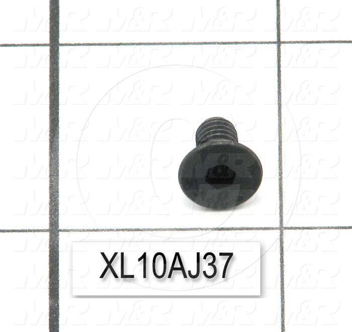 Machine Screws, Flat Head, Steel, Thread Size 10-32, Screw Length 3/8", Full Thread Length, Right Hand, Black Oxide