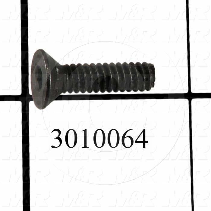 Machine Screws, Flat Head, Steel, Thread Size 3/8-16, Screw Length 1 1/2 in., Full Thread Length, Right Hand, Black Oxide