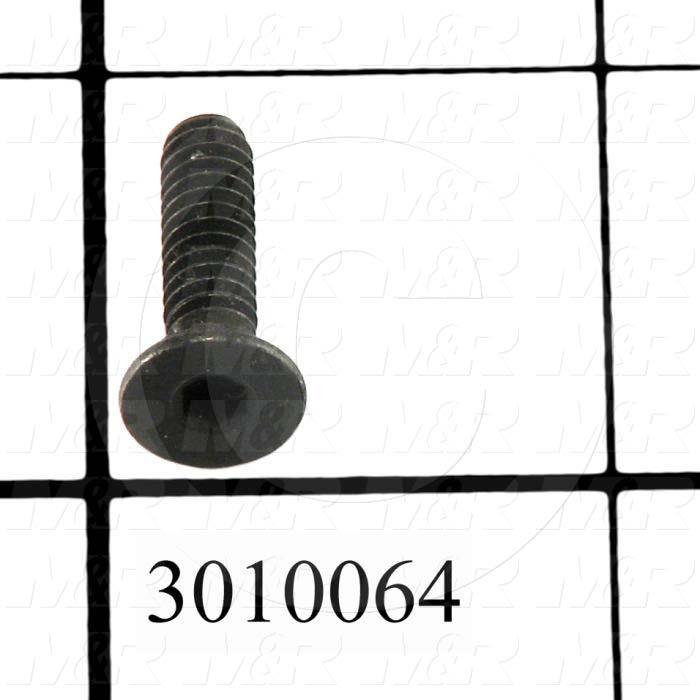 Machine Screws, Flat Head, Steel, Thread Size 3/8-16, Screw Length 1 1/2 in., Full Thread Length, Right Hand, Black Oxide