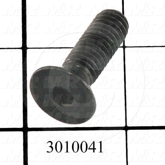 Machine Screws, Flat Head, Steel, Thread Size 3/8-16, Screw Length 1 1/4 in., Full Thread Length, Right Hand, Black Oxide