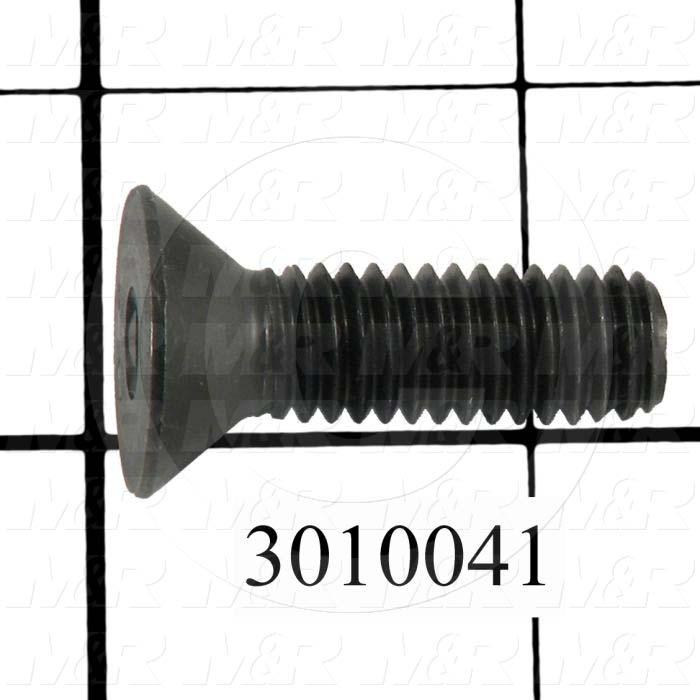 Machine Screws, Flat Head, Steel, Thread Size 3/8-16, Screw Length 1 1/4 in., Full Thread Length, Right Hand, Black Oxide