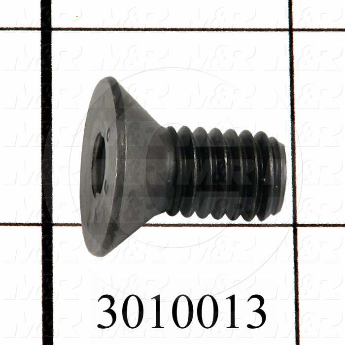 Machine Screws, Flat Head, Steel, Thread Size 3/8-16, Screw Length 3/4", Full Thread Length, Right Hand, Black Oxide